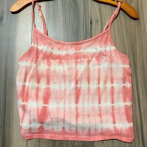 American Eagle Outfitters Pink and White Tie-Dye tank